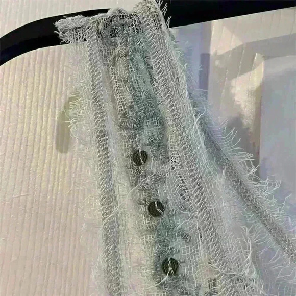 Free People Women's Silver Lace Bohemian Knit Midi Dress Size S - Picture 7 of 8